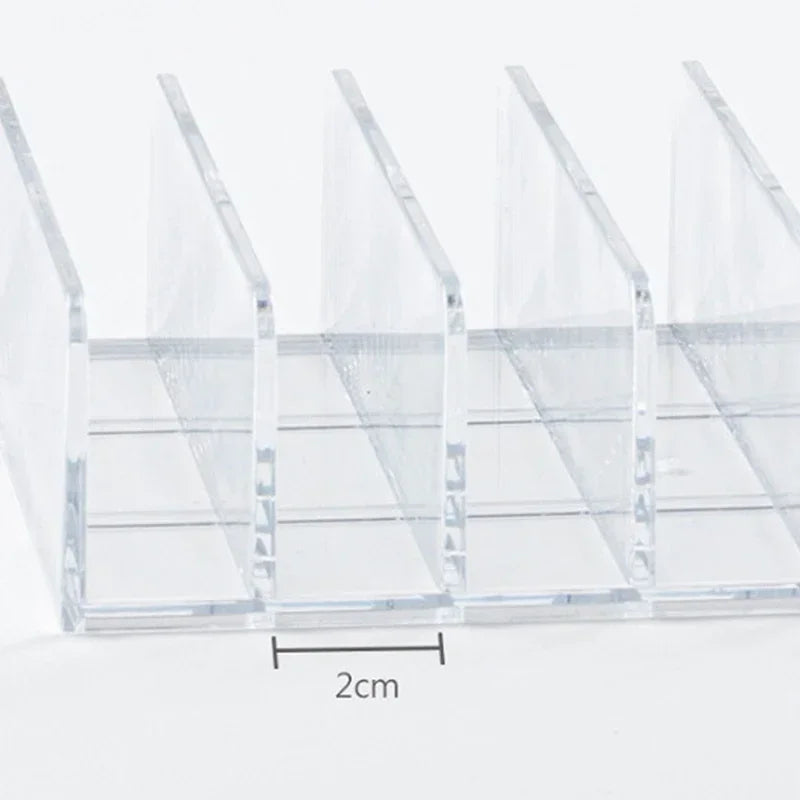 Makeup Organizer Box, 7-Compartment Clear Storage Shelf, Multi-Cell Display for Cosmetics, Blush, Eyeshadow,Space-Saving Durable