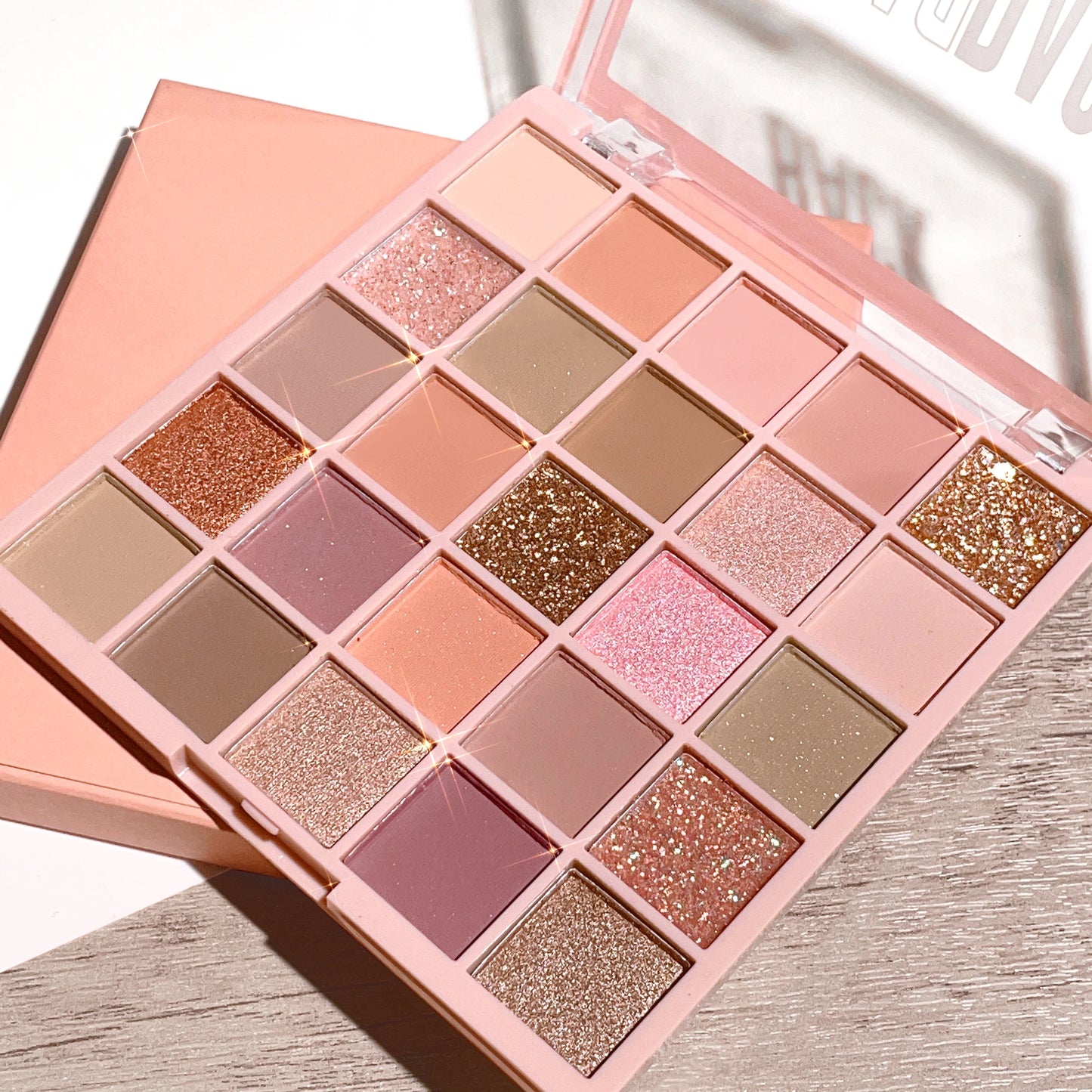 25-color eye shadow tray, oatmeal milk tea tray, sparkling powder, pearl sequins, gentle orange brown, affordable eye shadow