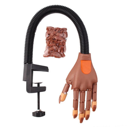 Nail Art Practice Hand Manicure Practice Finger Acrylic Nail Tips with 100pcs Fake Nails Nail Training Equipment Tools