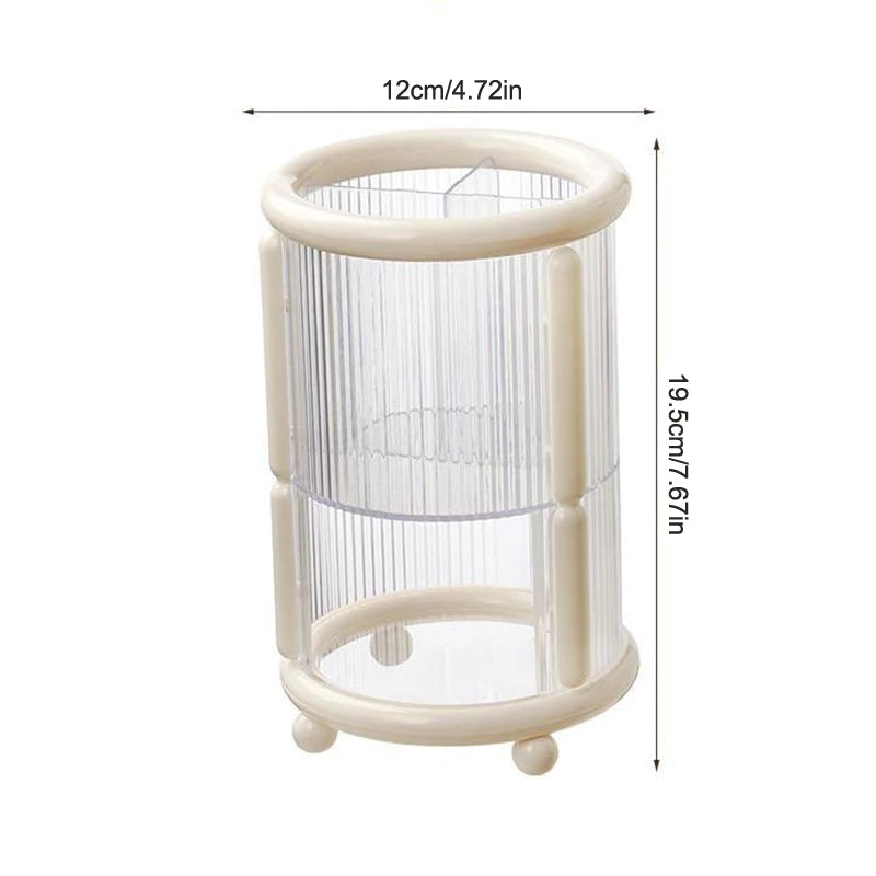 Makeup Brush Holder, Large Capacity 3 Slot Cosmetics Make Up Brush Organizer Storage For Dresser, Countertop, Vanity & Bathroom