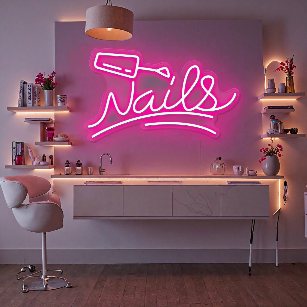 Nails Neon Sign Beauty Room wall Decoration Neon Light For Nail shop Beauty Shop Tattoo shop Luminous  Business Signs
