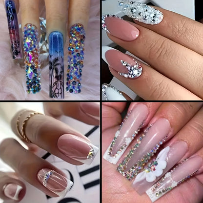 15000Pcs Flatback Nail Stones, Suitable for Crafts and Nail Art, 24 Colors, 3mm Non-Heat Fusion Plastic Synthetic Gems