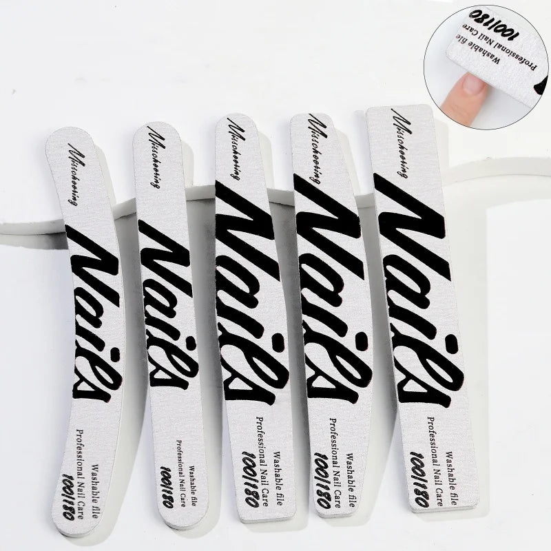 Nail File 100/180 Professional Tools Emery For Manicure Gel Polishing Files For Nails Buffers Set Polisher