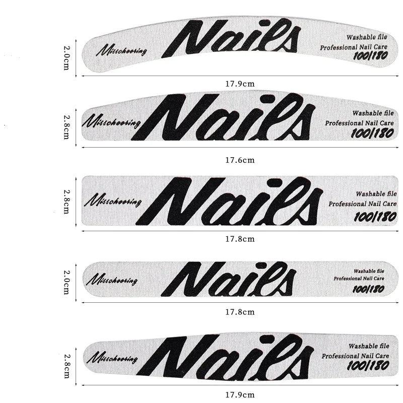 Nail File 100/180 Professional Tools Emery For Manicure Gel Polishing Files For Nails Buffers Set Polisher