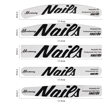 Nail File 100/180 Professional Tools Emery For Manicure Gel Polishing Files For Nails Buffers Set Polisher