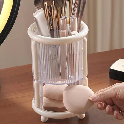 Makeup Brush Holder, Large Capacity 3 Slot Cosmetics Make Up Brush Organizer Storage For Dresser, Countertop, Vanity & Bathroom