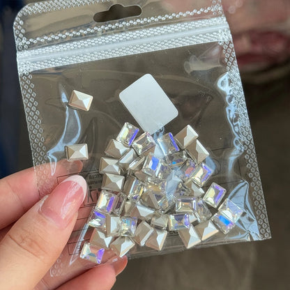 50pcs Dazzling Zircon Nail Art Rhinestone Mini 1-4mm Mixed-shape(Rhombic,Oval,Heart) Nail Gemstone 3D Flatback Bling NailDiamond